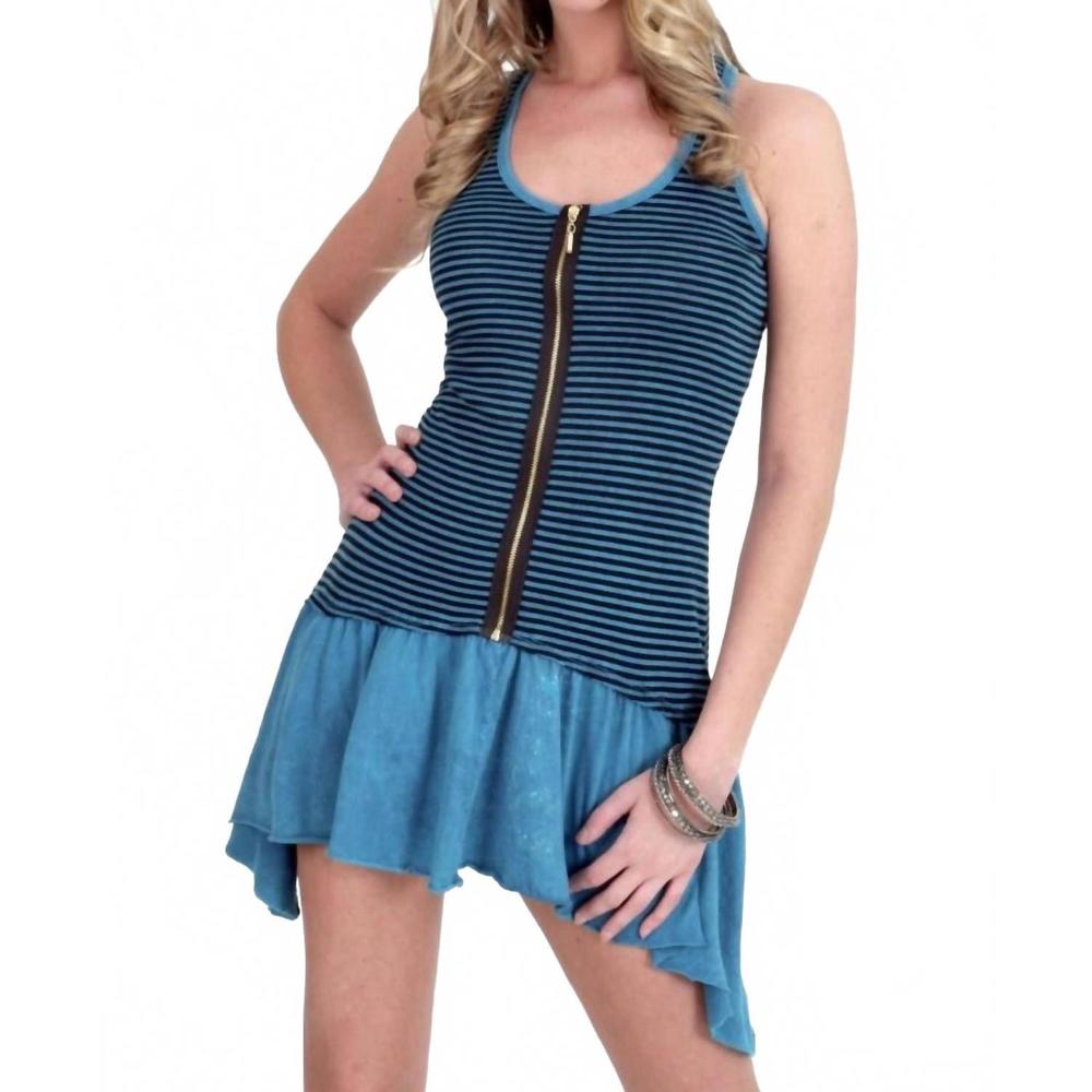 NEW TOUGH LUV y2k zipper tank dress in blue